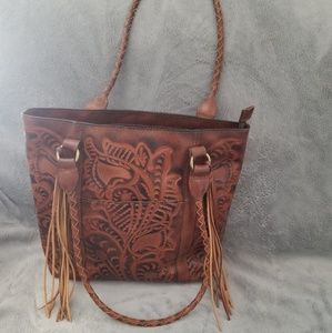 Patricia Nash Burnished Tooled Rena Tote $110